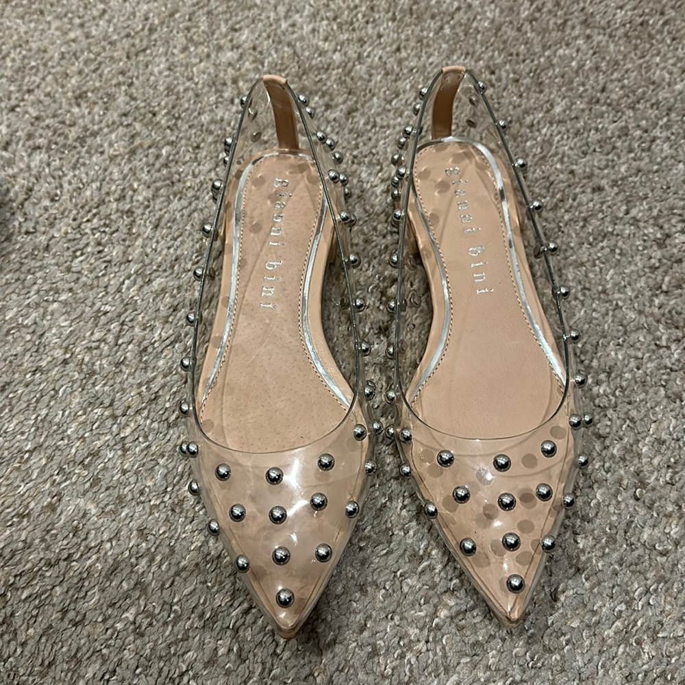 Gianni bindi clear studded flats brand new.